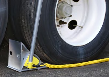 GWC-1000 Global Wheel Chock securing trailer at loading dock