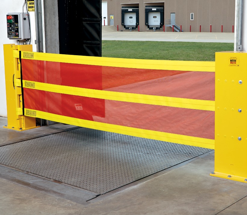 Dock Guardian protecting warehouse loading dock from trailer impact