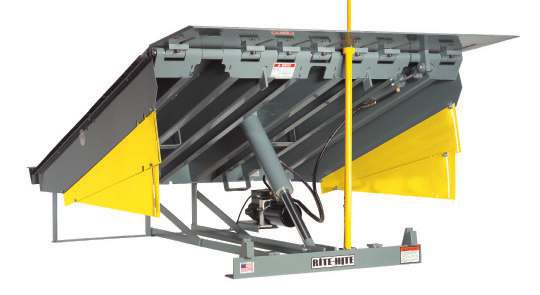 Safe T-Lip dock leveler positioned between dock and trailer